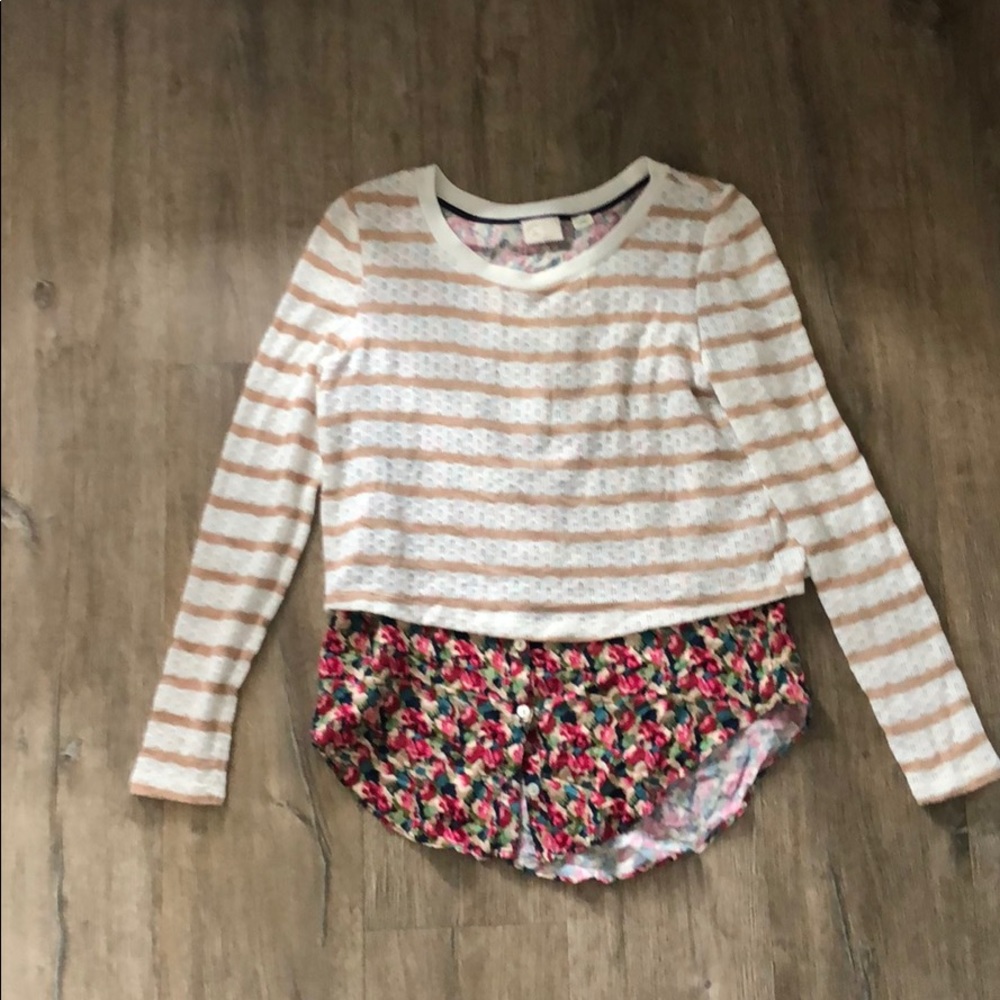 Floral and Stripes Size XS